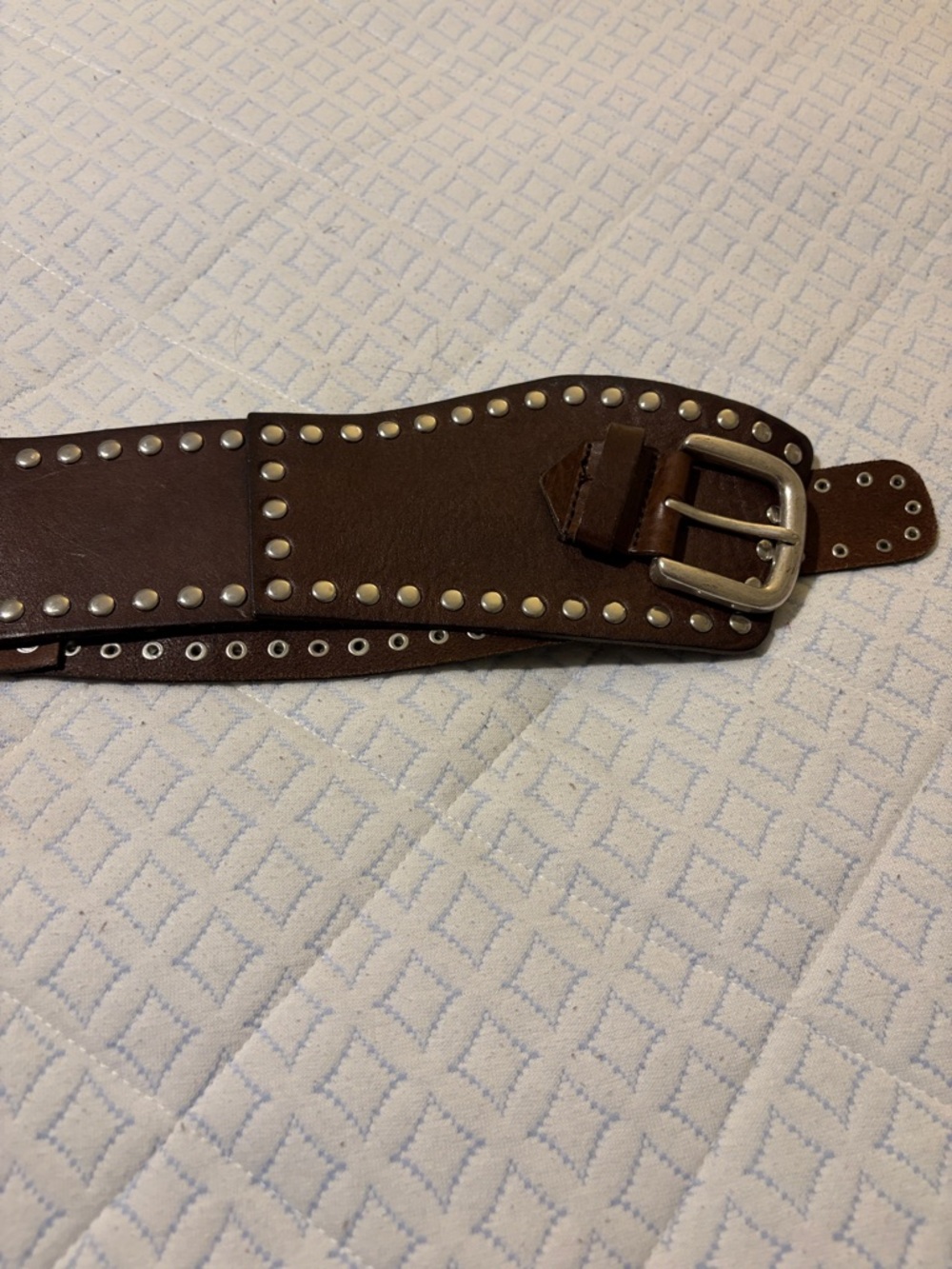 Zara Brown Studded Leather Waist Belt